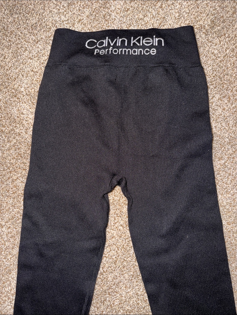 Calvin Klein Black Performance Womens ribbed leggings size XS - Picture 3 of 7